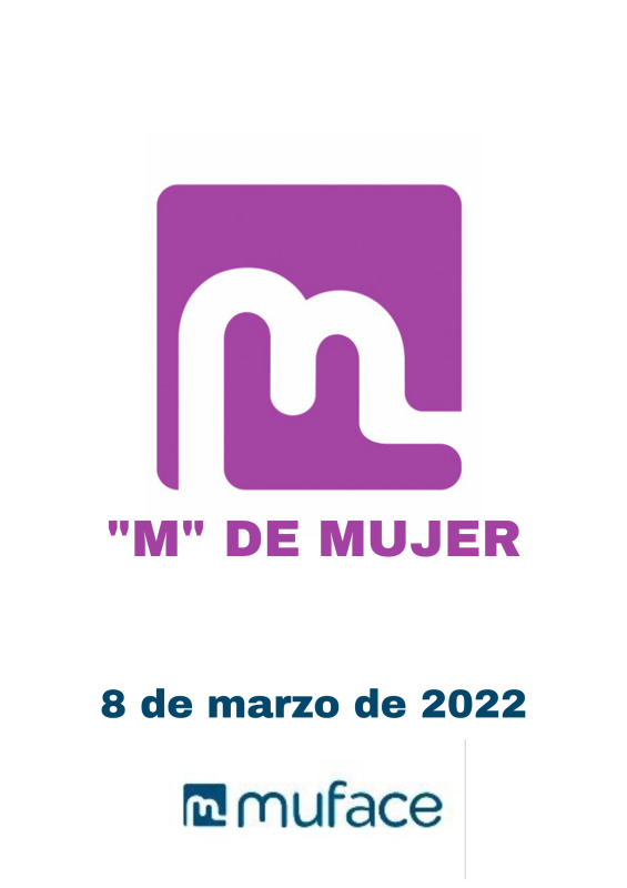 Logo en violeta i data 8M en MUFACE